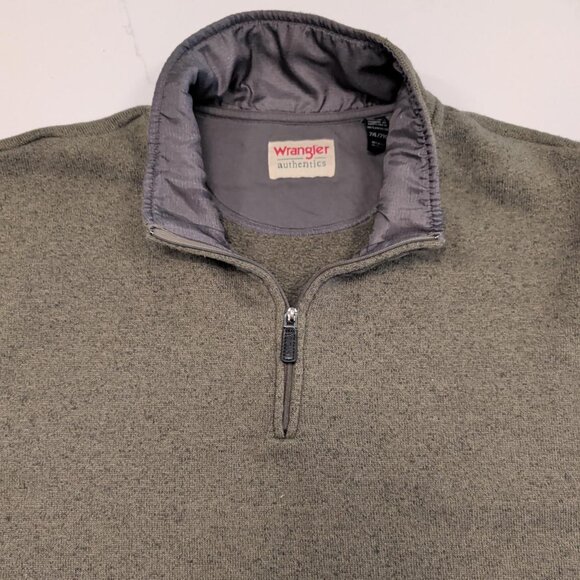 Wrangler Sz 2XL Authentics Pullover Men Fleece Quarter Zip Sweater Outdoors Gorp - Picture 5 of 11